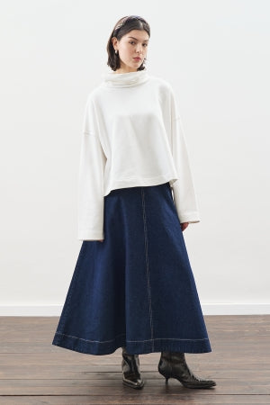 Oversized High Neck Sweatshirt Ecru