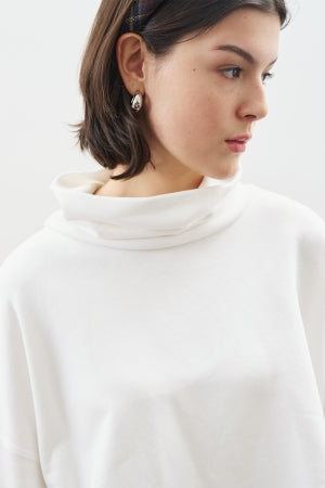 Oversized High Neck Sweatshirt Ecru