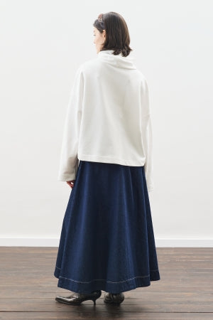 Oversized High Neck Sweatshirt Ecru