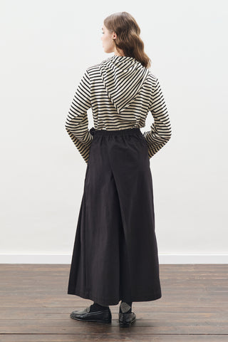 Striped T-Shirt With Scarf Detail Black