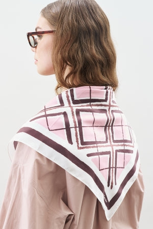 Patterned Mid Size Satin Scarf Elaya