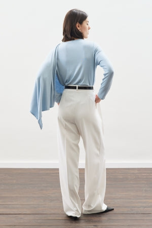 Drape Blouse With Scarf Detail Blue