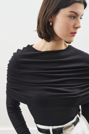 Ruched Detail Blouse Black