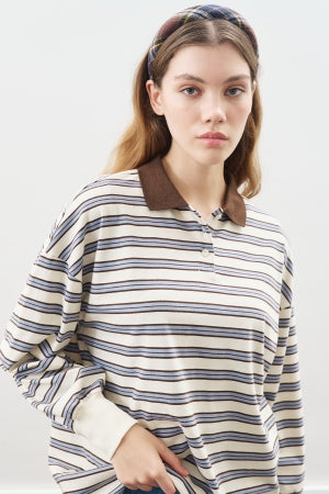 Oversized Polo T-Shirt Blue