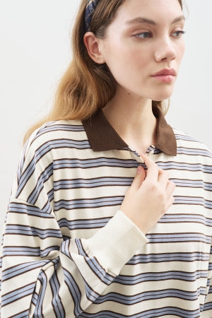 Oversized Polo T-Shirt Blue