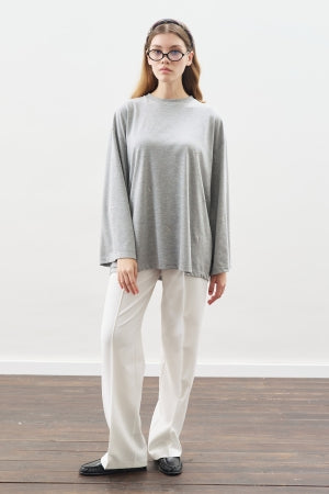 Snap Detail T-Shirt Grey Melange