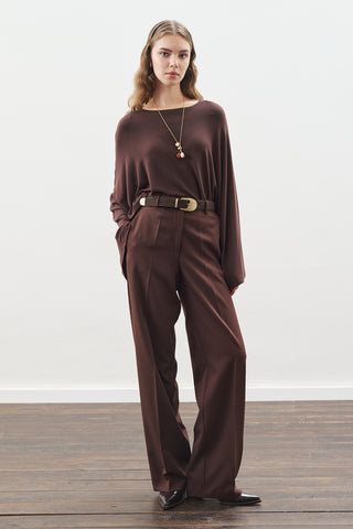 Cape-Style Blouse Dark Brown