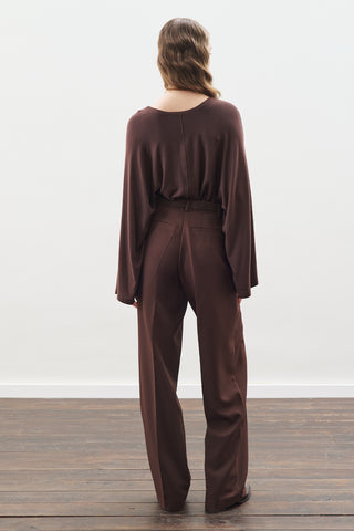 Cape-Style Blouse Dark Brown