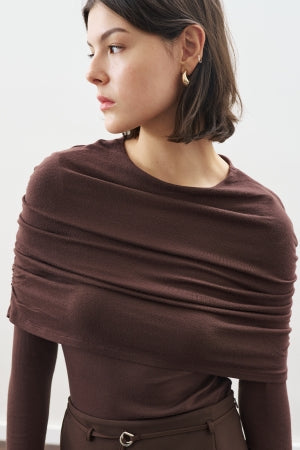 Ruched Detail Blouse Dark Brown