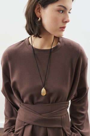 Soft Modal Tie Sweatshirt Brown