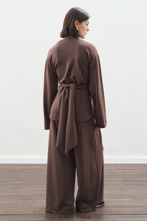 Soft Modal Tie Sweatshirt Brown