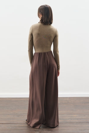 Soft Modal Wide Leg Trousers Brown