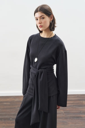 Soft Modal Tie Sweatshirt Anthracite