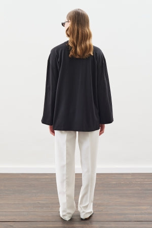 Snap Detail T-Shirt Black