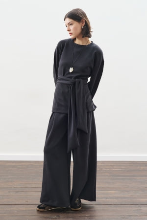 Soft Modal Wide Leg Trousers Anthracite