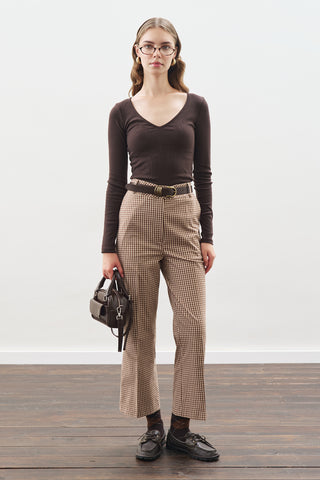 Checked Flare Trousers Plaıd