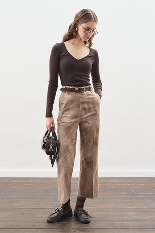 Checked Flare Trousers Plaıd