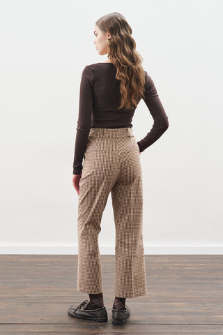 Checked Flare Trousers Plaıd