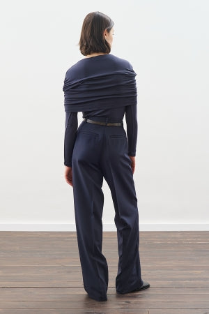 Ruched Detail Blouse Navy Blue