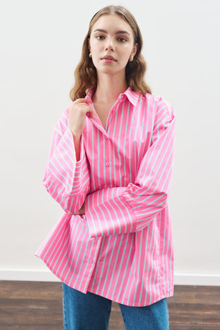 Striped Cotton Shirt Pink Stripe