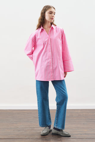 Striped Cotton Shirt Pink Stripe