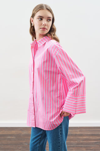 Striped Cotton Shirt Pink Stripe