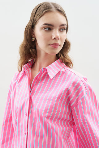 Striped Cotton Shirt Pink Stripe