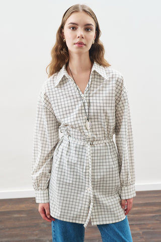 Patterned Poplin Tunic Ecru