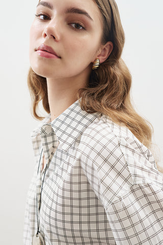 Patterned Poplin Tunic Ecru