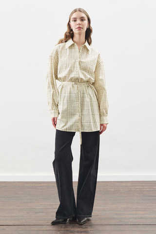 Patterned Poplin Tunic Yellow