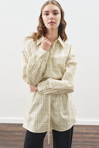 Patterned Poplin Tunic Yellow