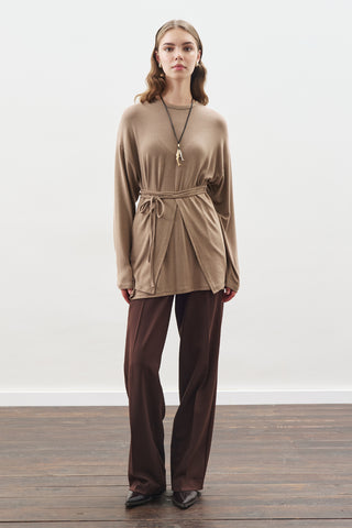 Tie Waist Blouse Mink