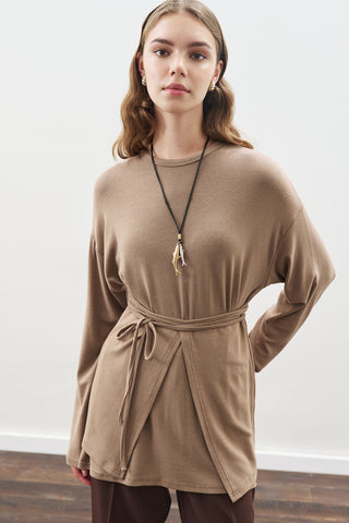 Tie Waist Blouse Mink