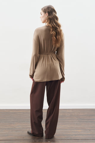 Tie Waist Blouse Mink