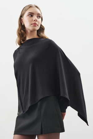 Drape Blouse With Scarf Detail Black