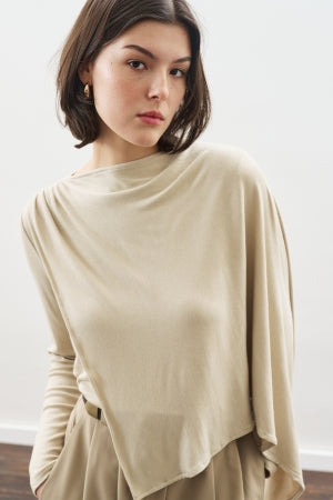 Drape Blouse With Scarf Detail Stone