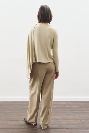 Drape Blouse With Scarf Detail Stone