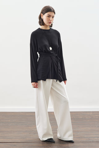 Tie Waist Blouse Black