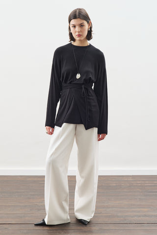 Tie Waist Blouse Black