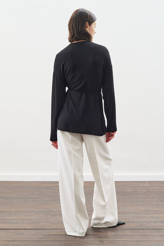 Tie Waist Blouse Black