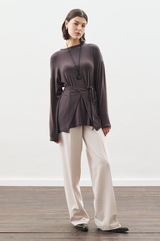 Tie Waist Blouse Anthracite