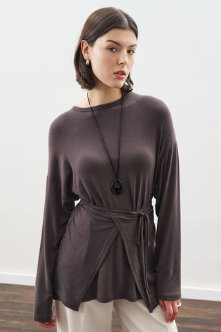 Tie Waist Blouse Anthracite