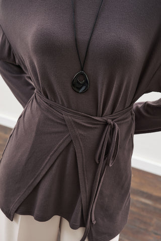 Tie Waist Blouse Anthracite