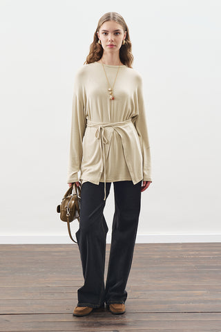 Tie Waist Blouse Stone