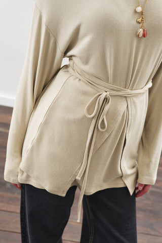 Tie Waist Blouse Stone