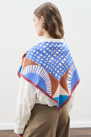 Patterned Mid Size Satin Scarf Lush