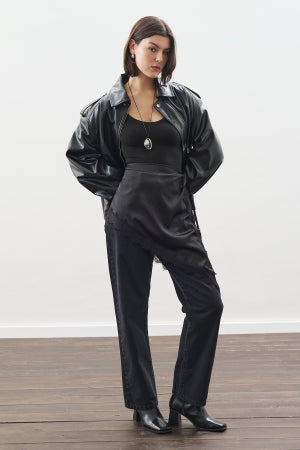 Lace Trim Waist Belt Black