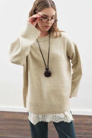 Lace Trim Cami Top Ecru