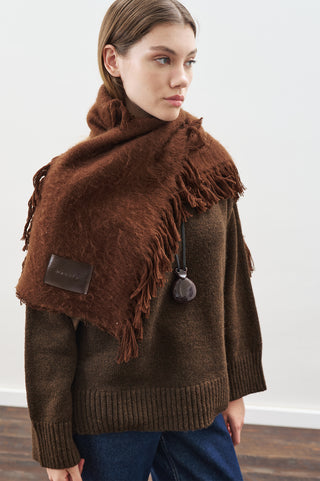 Fringed Scarf Brown