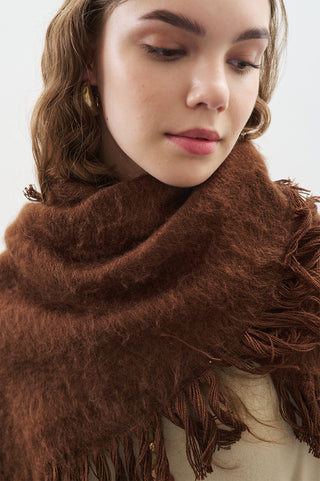 Fringed Scarf Brown